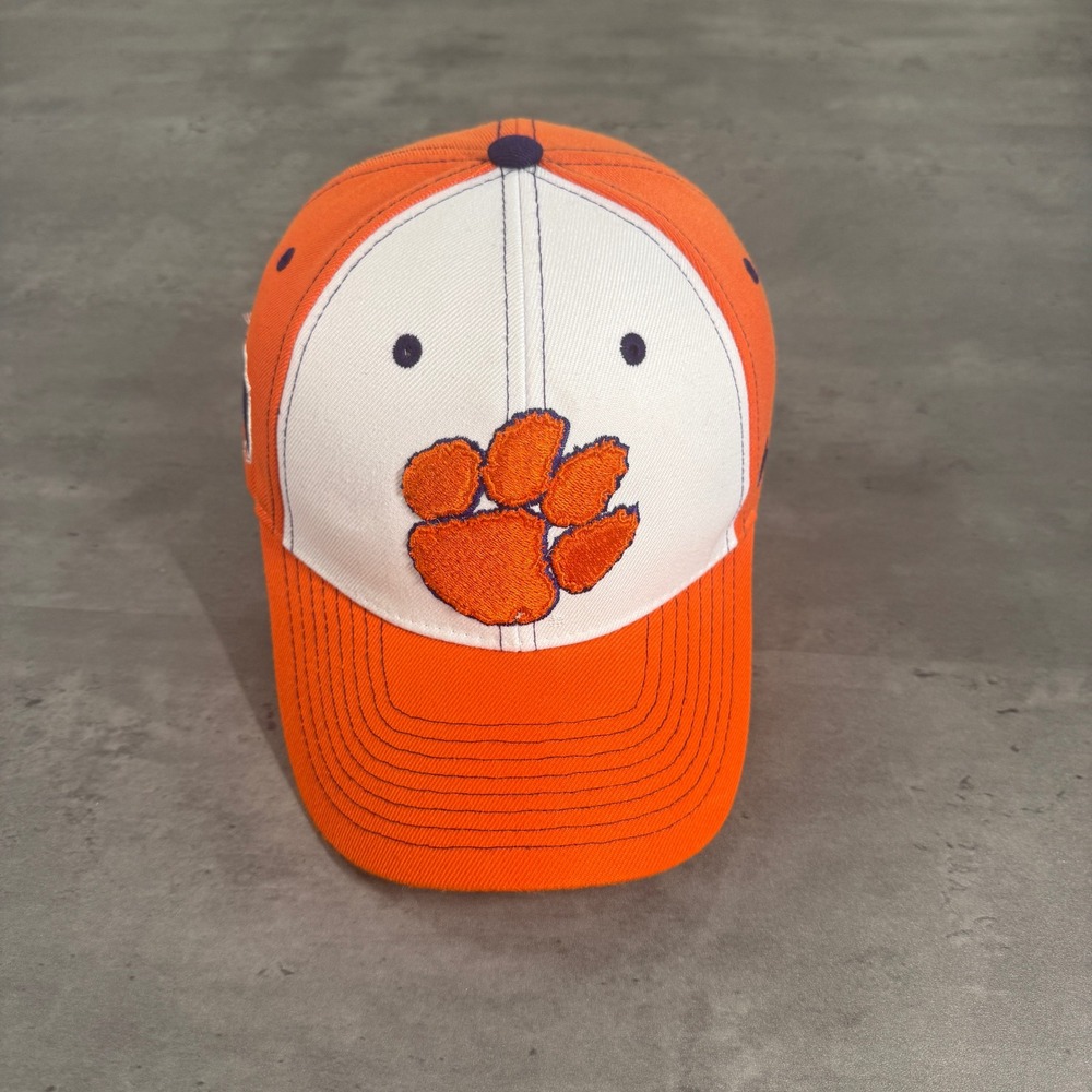 Zephyr Clemson Tigers Hat Mens Orange White Snapback Paw Print NCAA Trucker Cap
